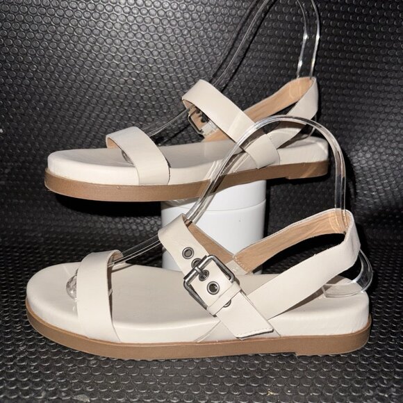 Madewell The Louisa Slingback White Flat Comfort Sandal Womens Size 6 - Picture 1 of 8